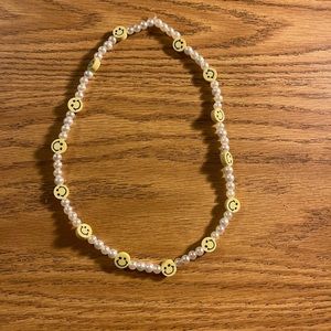 Pearl smiley face necklace